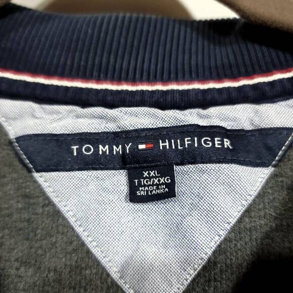 Tommy Hilfiger Sweater 1/4 Zip Long Sleeve Gray Blue Collar Mens Knit Size Xxl - Picture 4 of 8